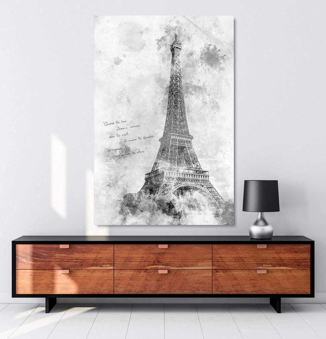 Leinwandbild Paris Eiffelturm Black and White