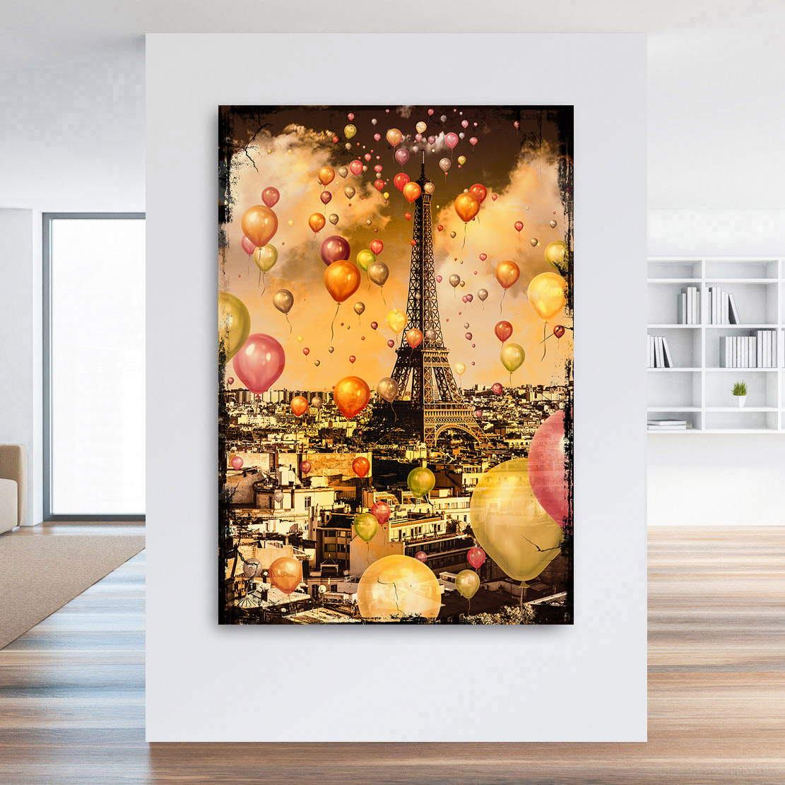 Wandbild Leinwandbild Paris Eiffelturm Vintage