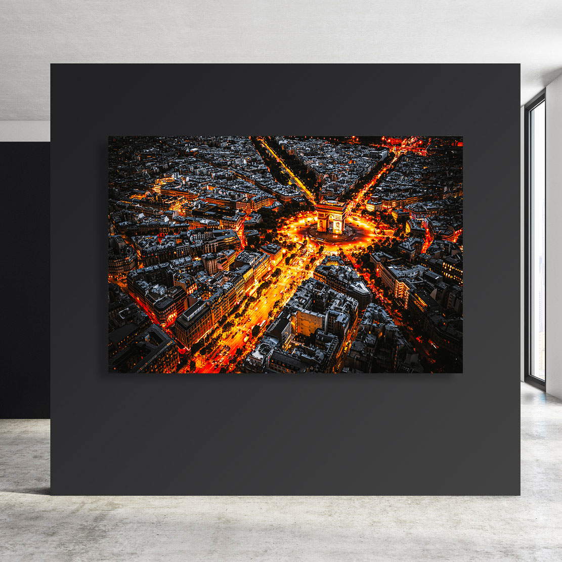 Wandbild Leinwandbild Paris Triumphbogen bei Nacht