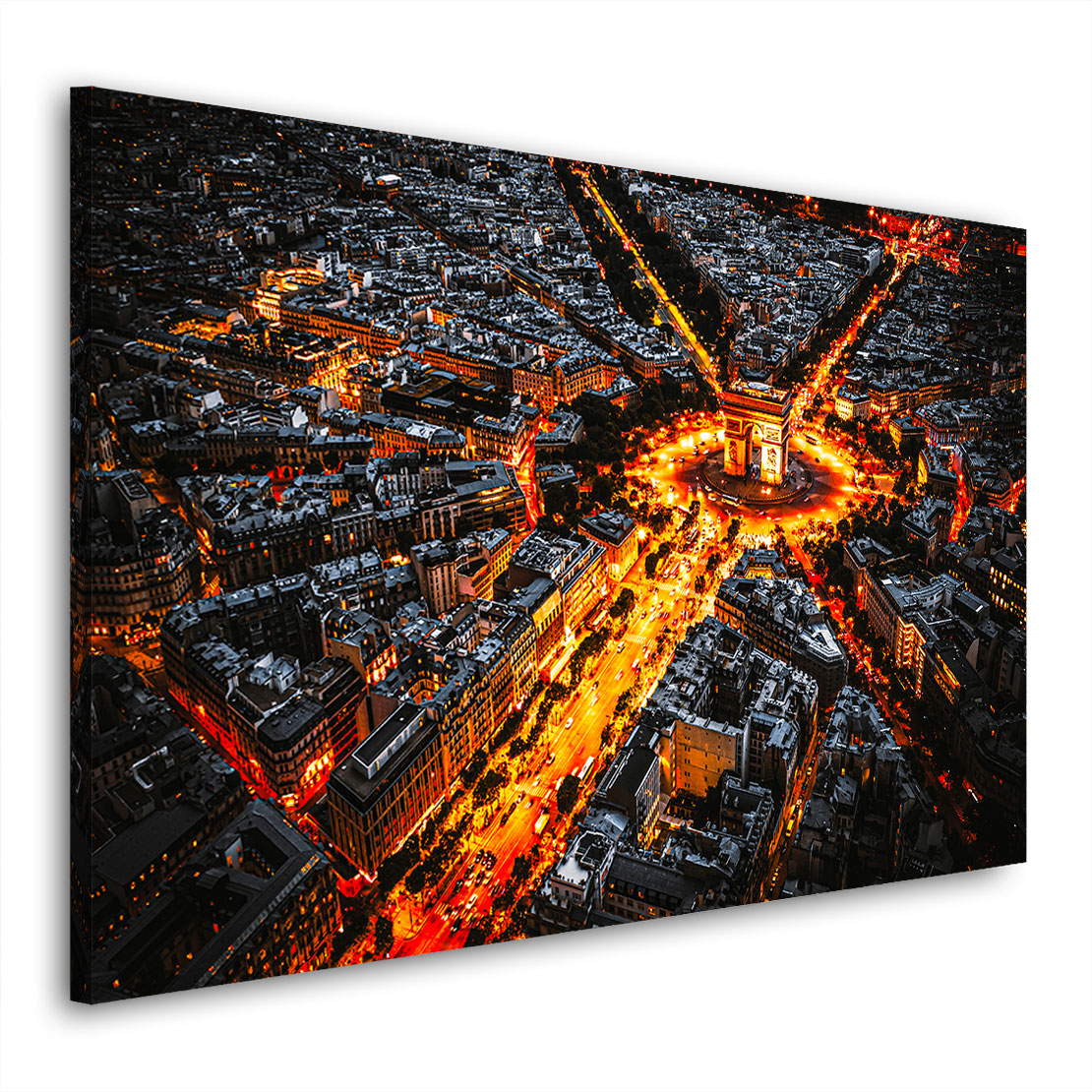 Wandbild Leinwandbild Paris Triumphbogen bei Nacht