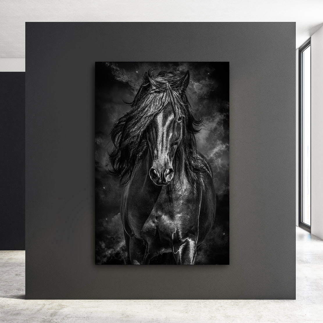 Wandbild Leinwandbild Pferd Dark Style