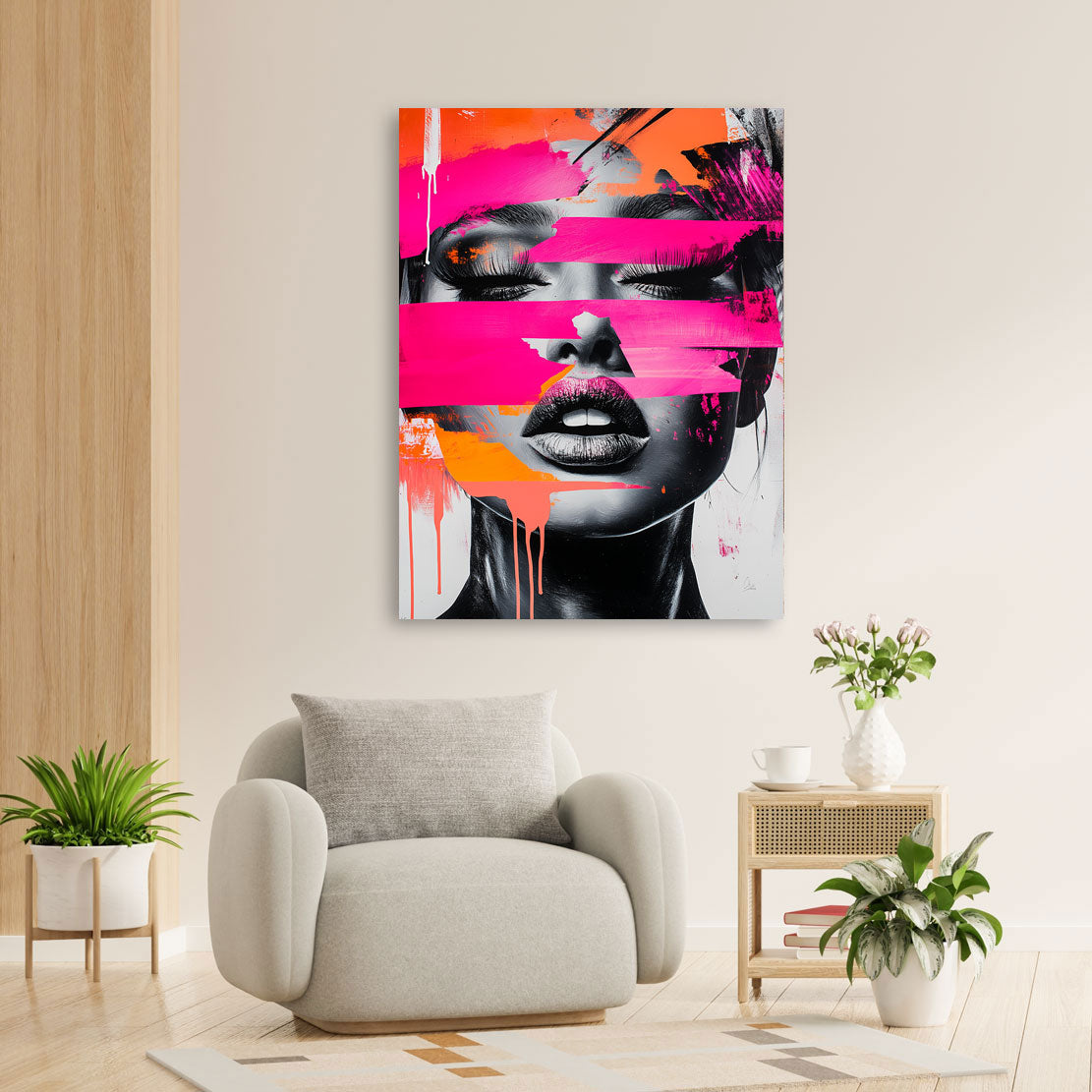 Neon Muse Portrait Art Wandbild