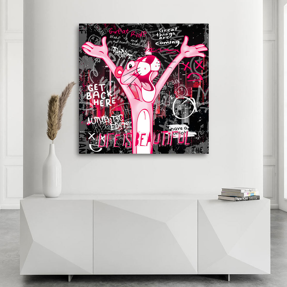 Pop Art Wandbild Pink Panther Life is beautiful