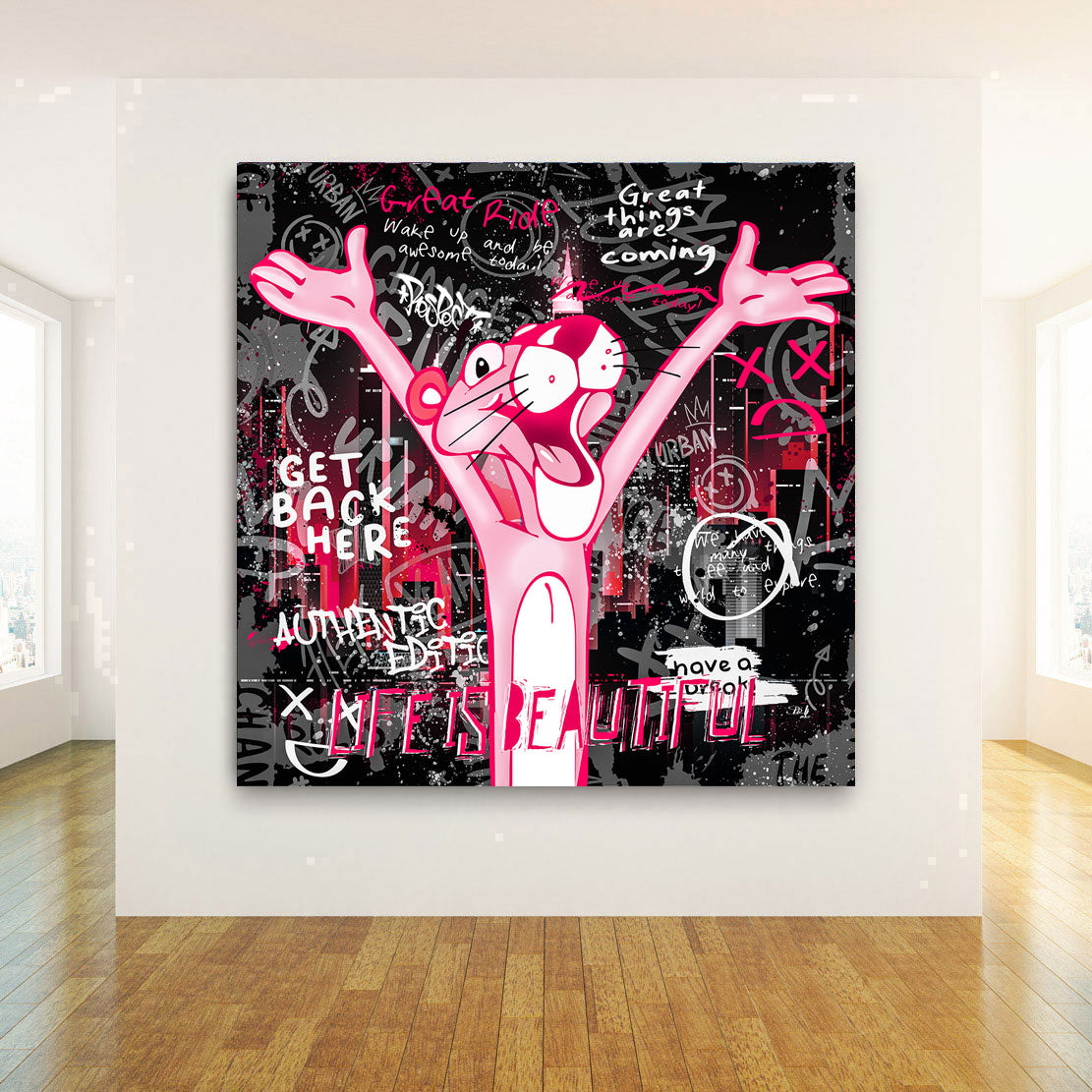 Pop Art Wandbild Pink Panther Life is beautiful