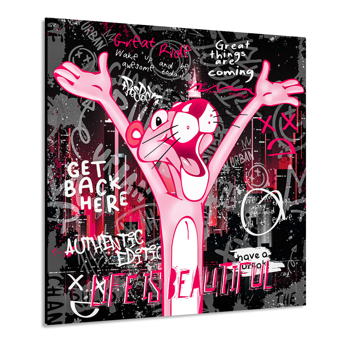 Pop Art Wandbild Pink Panther Life is beautiful