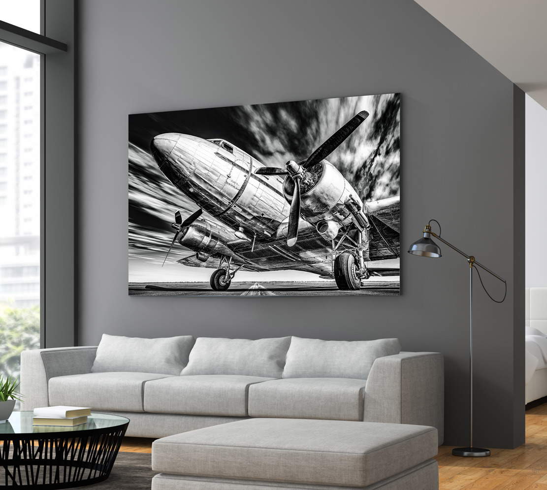 Wandbild Flugzeug Mystic Sky