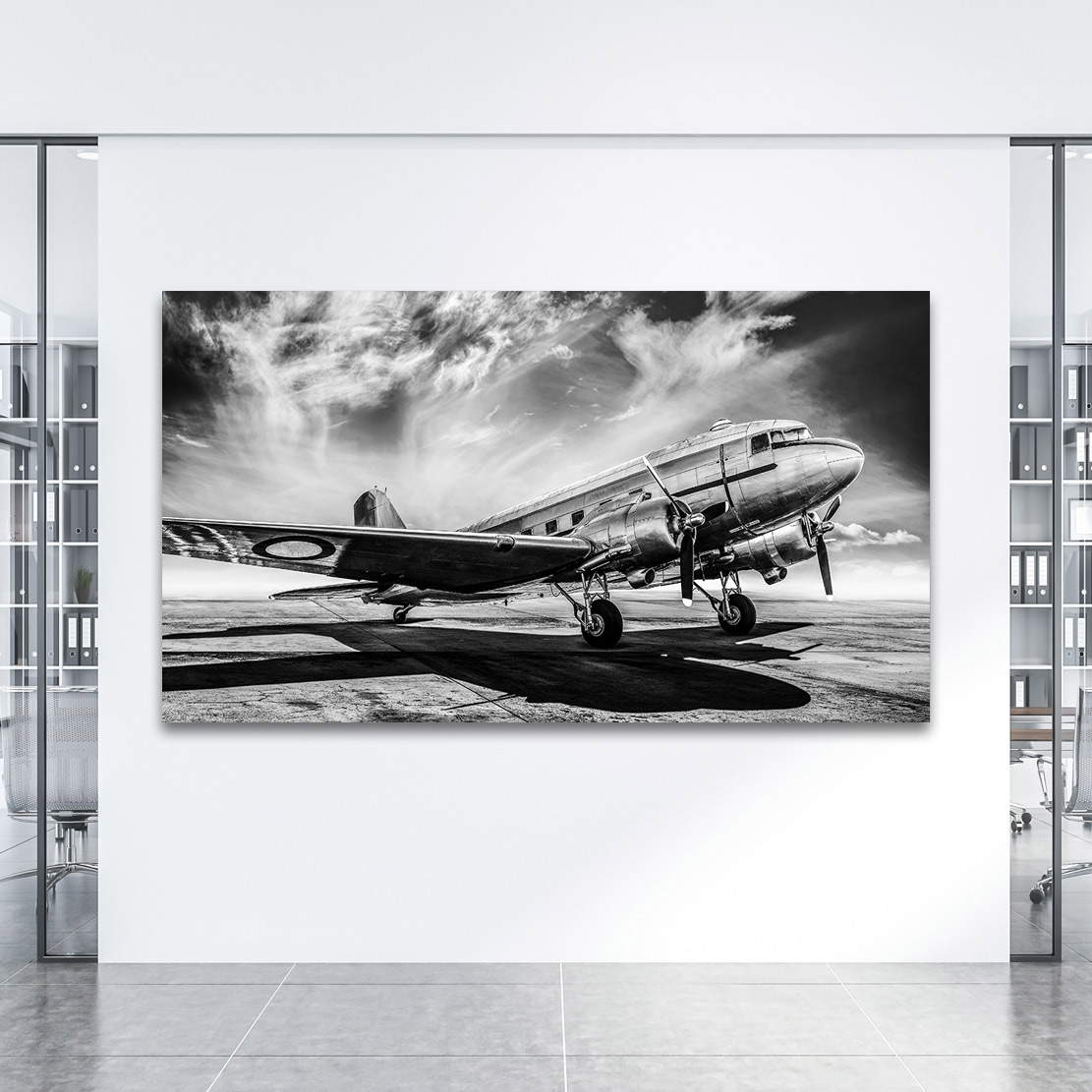 Wandbild Leinwandbild Propeller Flugzeug DC3