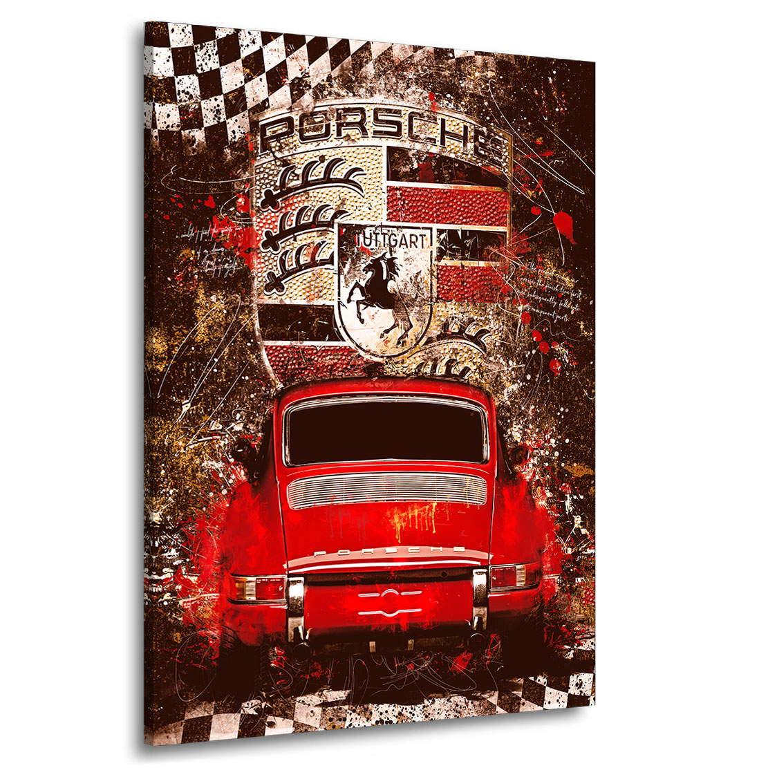 Auto Wandbild Leinwandbild Porsche 911 Retro Style