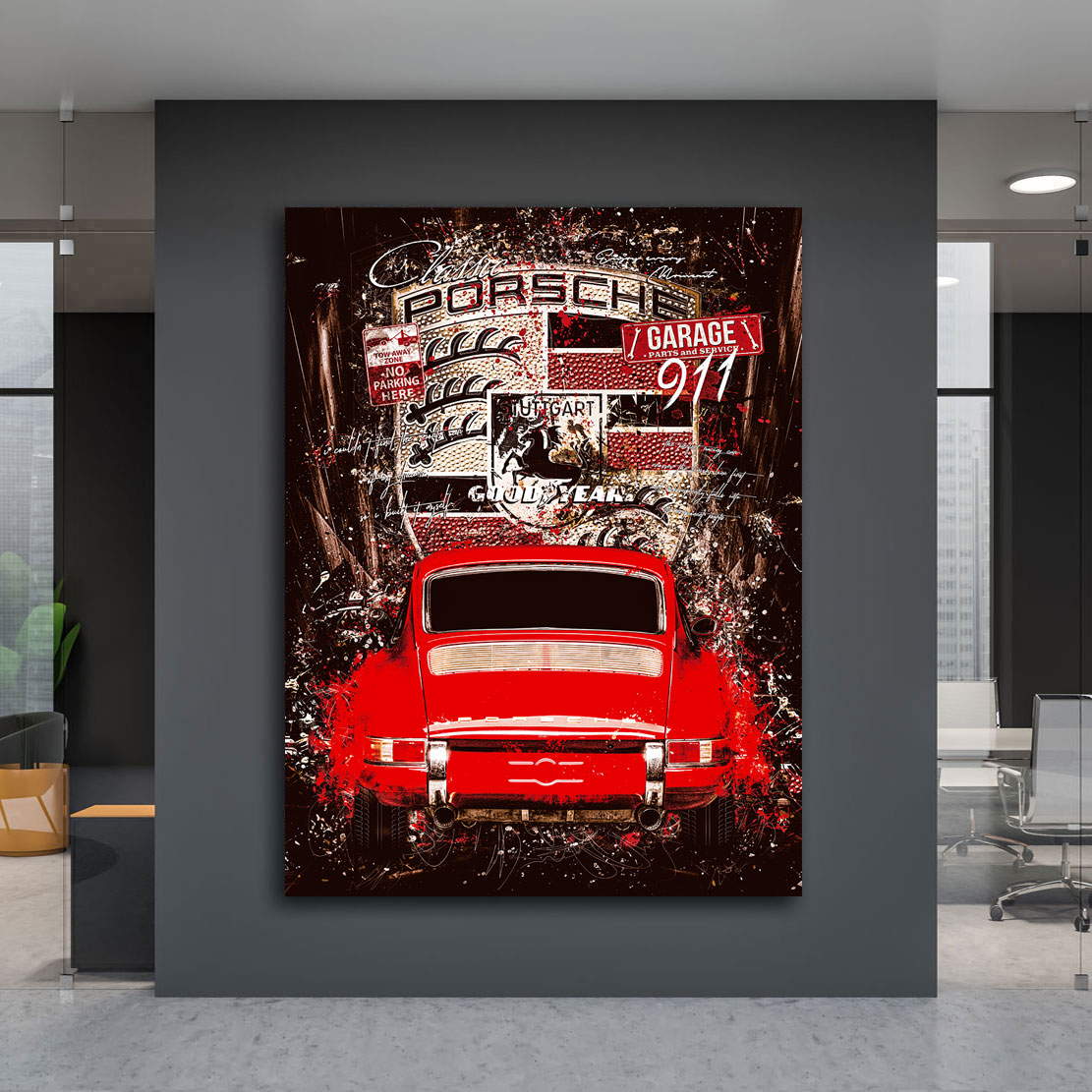 Auto Leinwandbild Porsche 911 Classic Pop Art Vintage Style