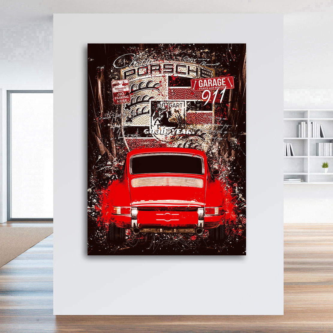 Auto Leinwandbild Porsche 911 Classic Pop Art Vintage Style