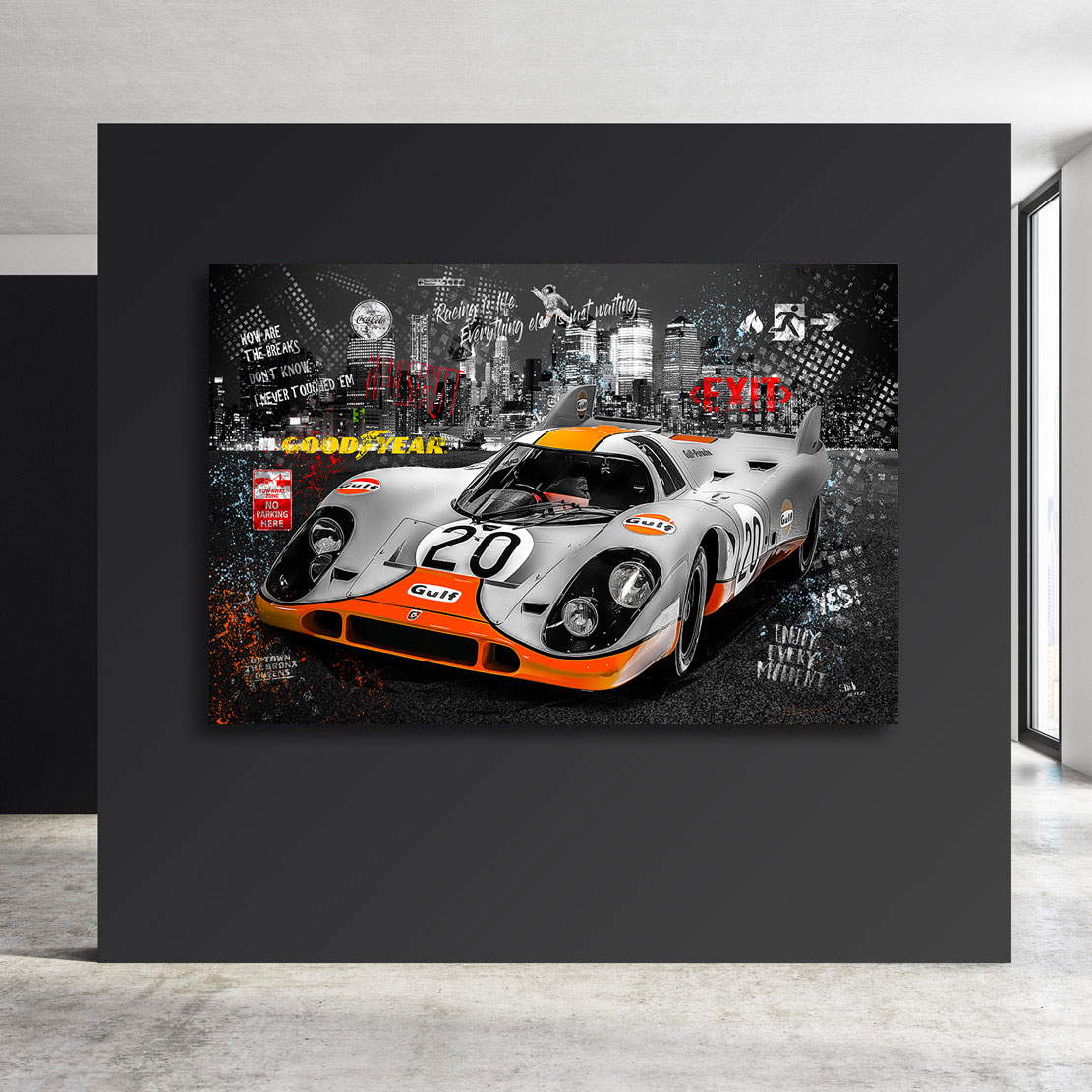 Auto Wandbild Leinwandbild Porsche 917 Pop Art