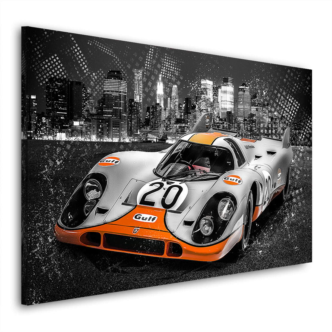 Auto Wandbild Leinwandbild Porsche 917 Black Abstrakt