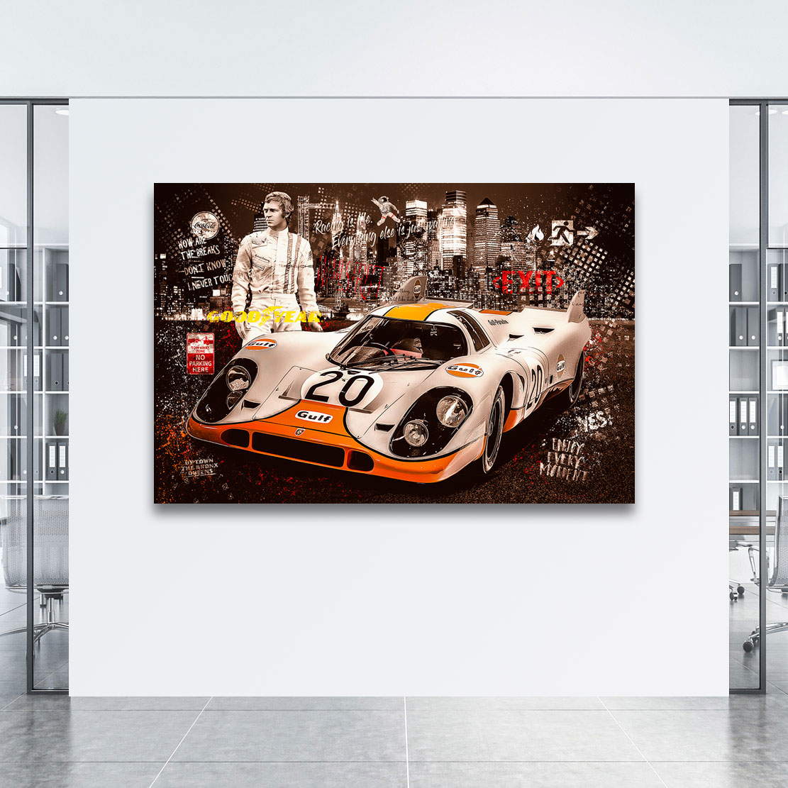 Leinwandbild Steve McQuenn Porsche 917 Vintage