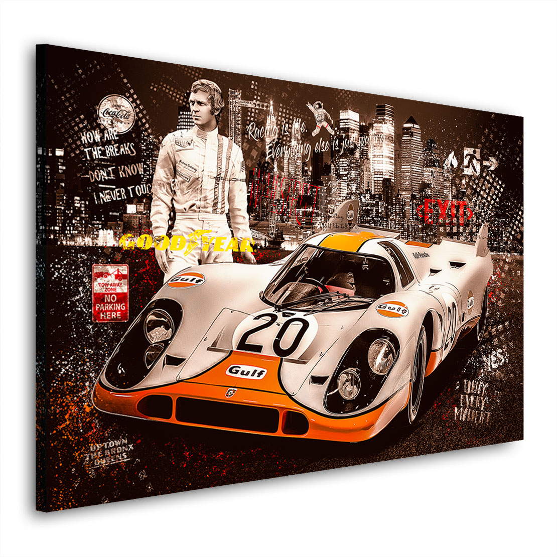 Leinwandbild Steve McQuenn Porsche 917 Vintage