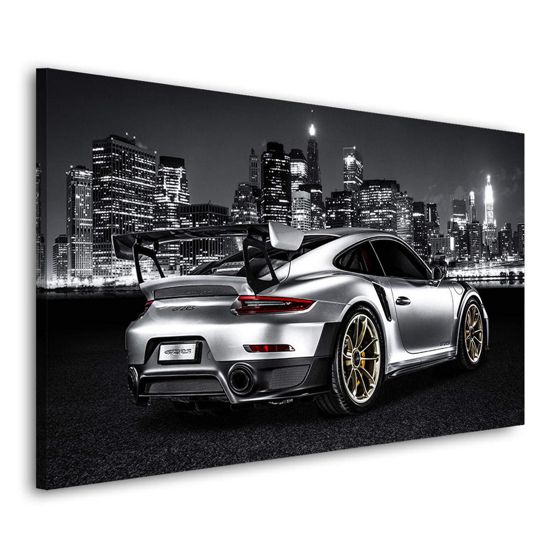 Auto Wandbild Leinwandbild Porsche GT2 RS City Style
