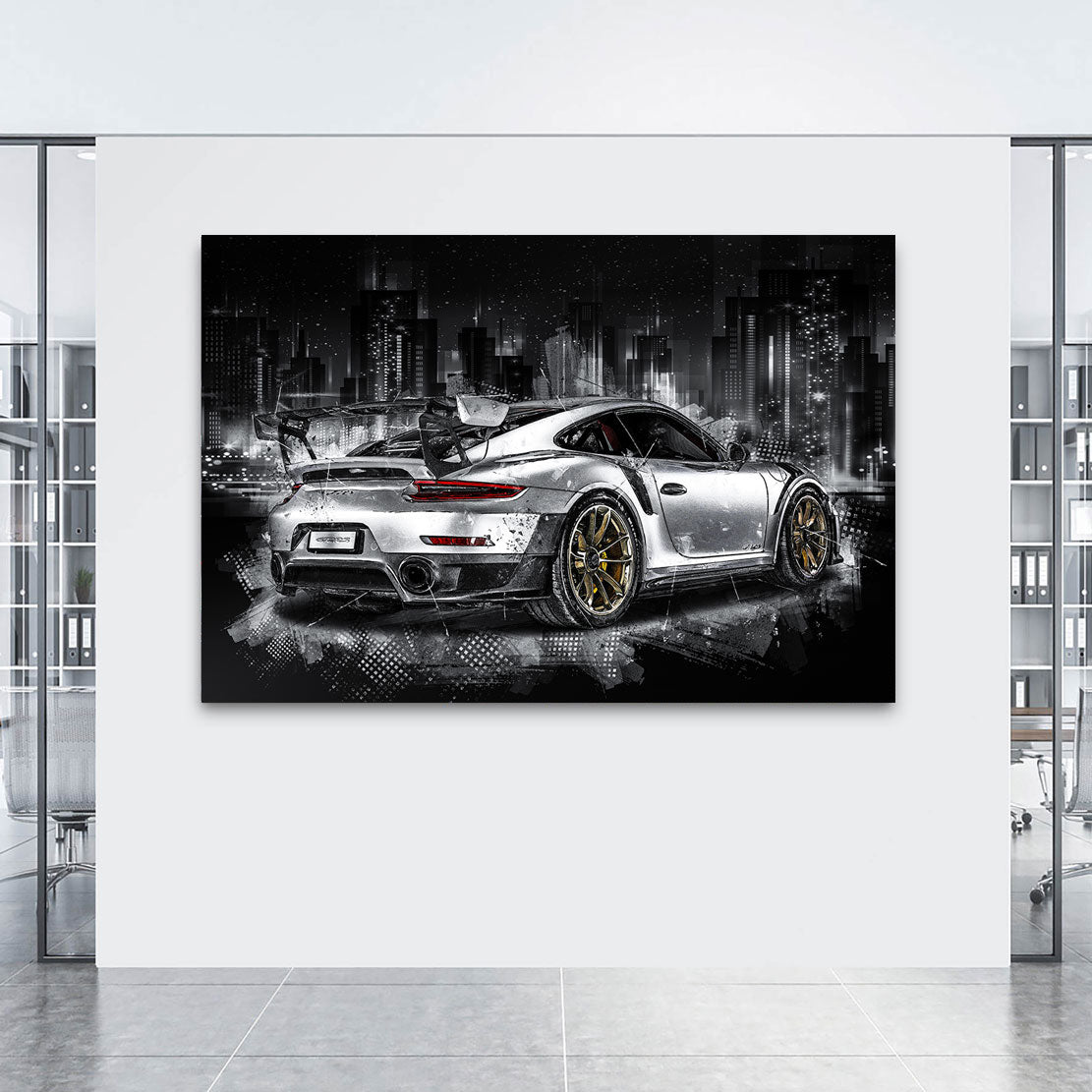 Auto Wandbild Leinwandbild Porsche GT2 RS Abstrakt