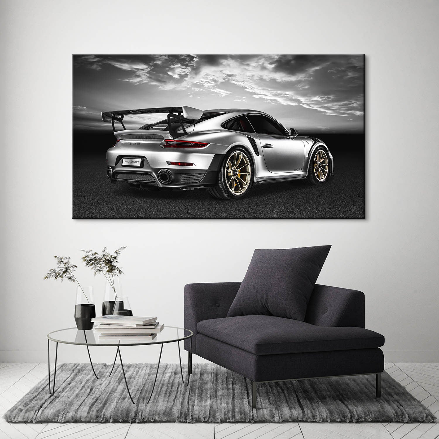 Auto Wandbild Porsche GT2 RS Sunset
