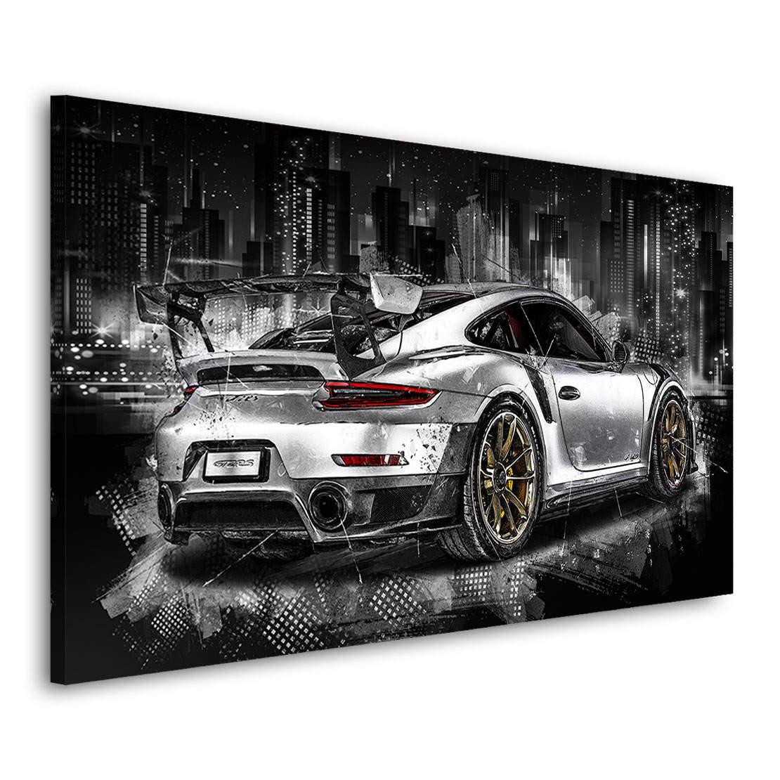 Auto Wandbild Leinwandbild Porsche GT2 RS Abstrakt Style