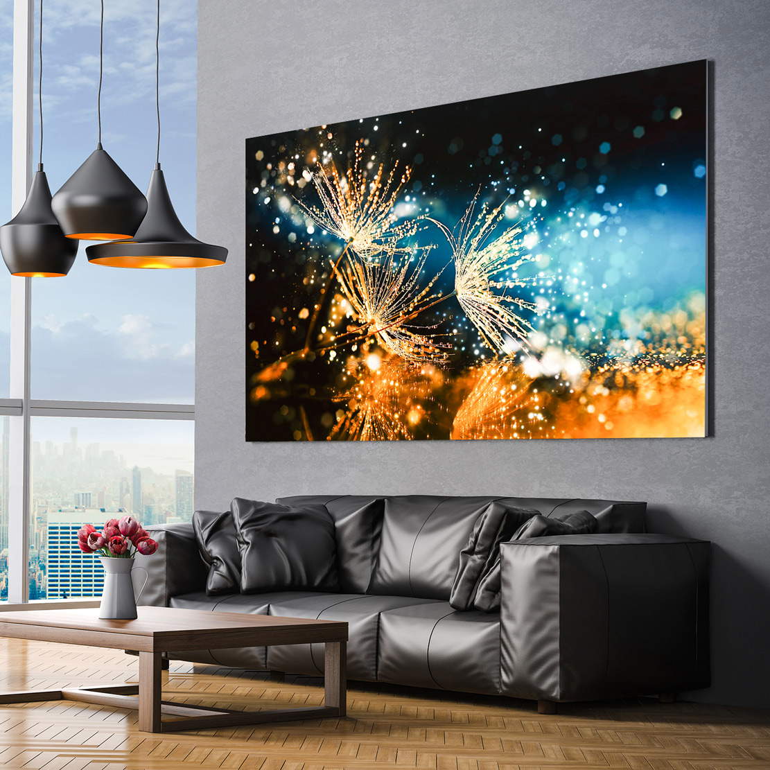 Wandbild Löwenzahn Abstrakt
