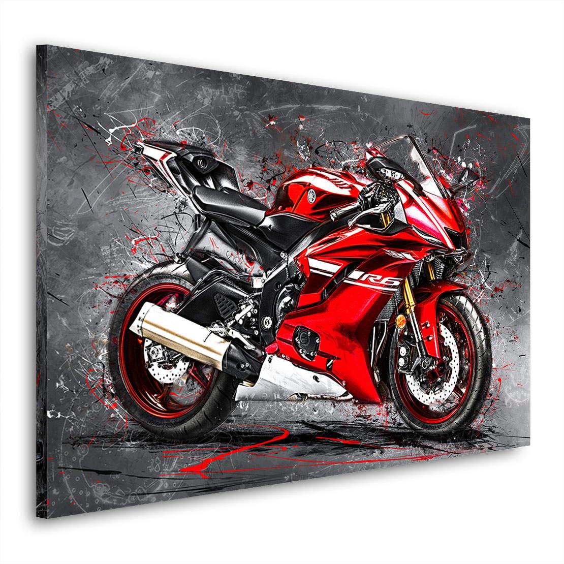 Wandbild Yamaha R6 Abstrakt Rot