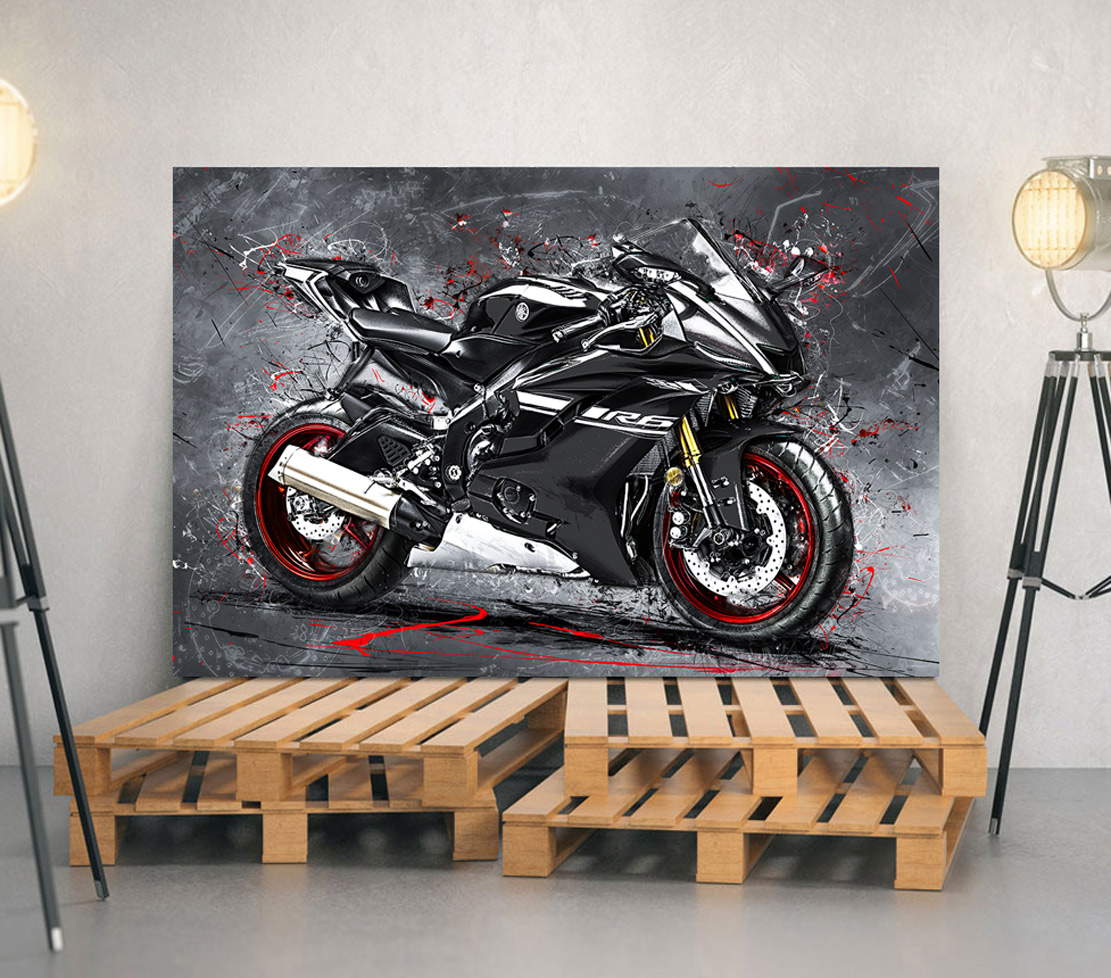 Wandbild Leinwandbild Yamaha R6 Abstrakt