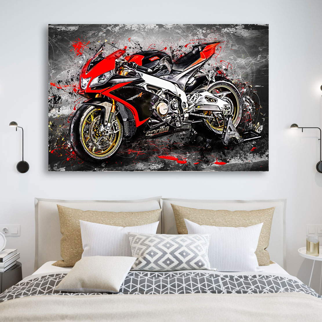 Wandbild Leinwandbild Aprilia RSV4 Abstrakt Style