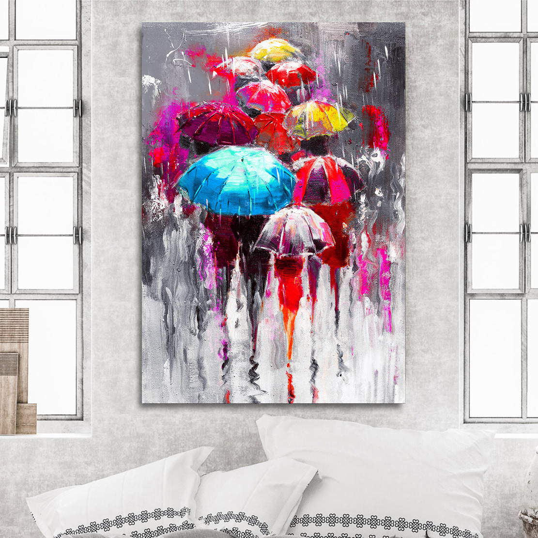 Wandbild walking in the Rain Abstrakt