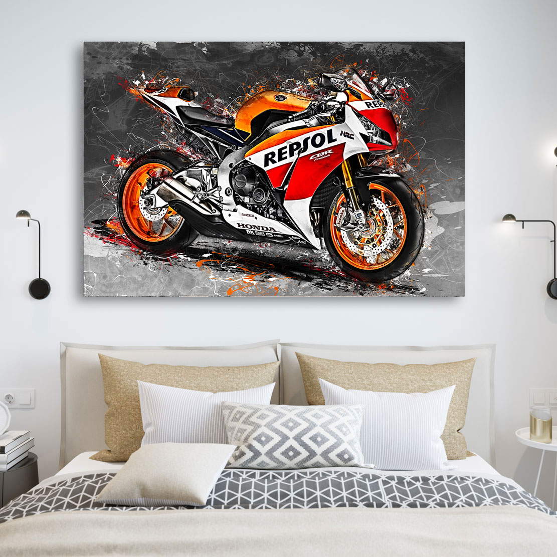 Wandbild Leinwandbild Honda CBR Fireblade Abstrakt Style