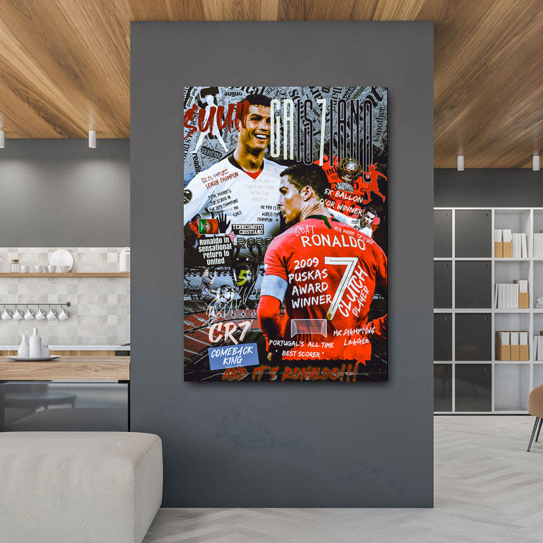 Fussball Wandbild Ronaldo Pop Art Style