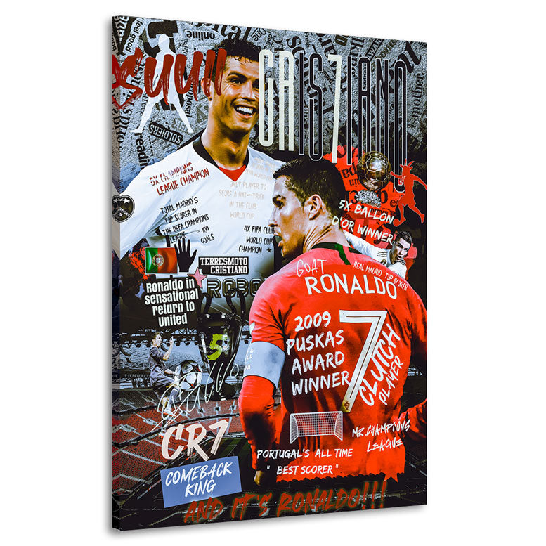 Fussball Wandbild Ronaldo Pop Art Style