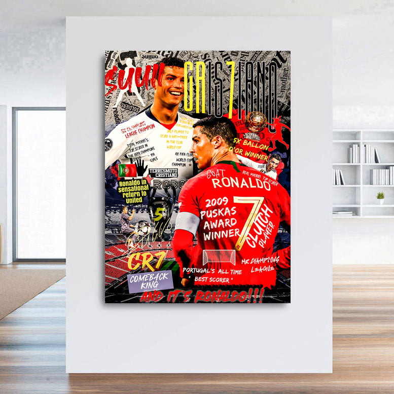 Fussball Wandbild Ronaldo Sport Pop Art