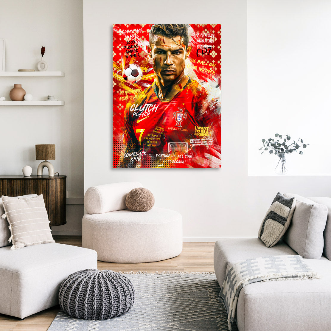 CR7 Pop Art Fussball Wandbild