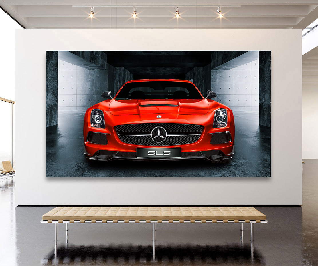 Auto Leinwandbild Mercedes SLS AMG Red
