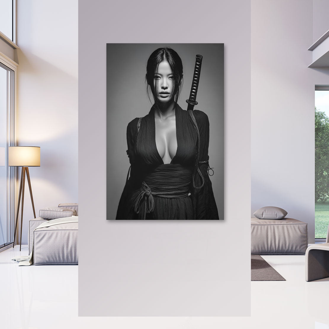 Midnight Lotus Warrior Wandbild