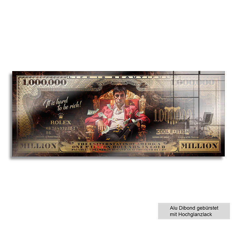 Wandbild Scaface One Million Dollar Retro Style