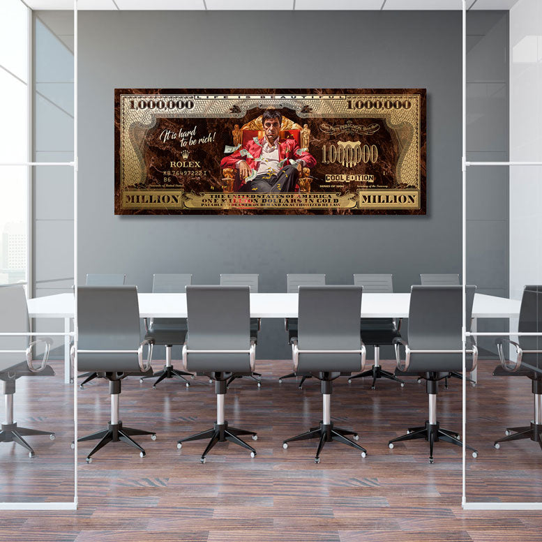 Wandbild Scaface One Million Dollar Retro Style