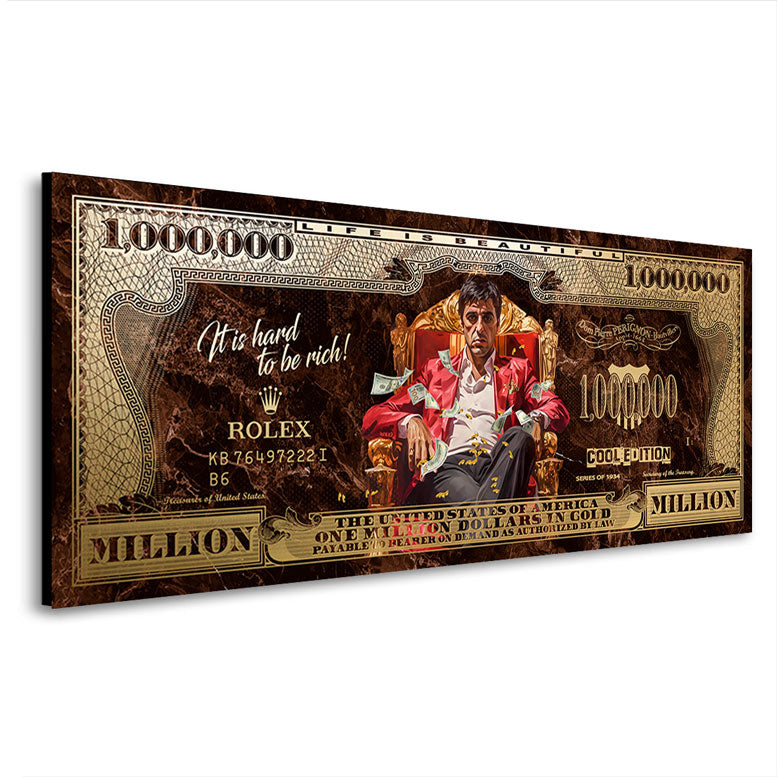 Wandbild Scaface One Million Dollar Retro Style