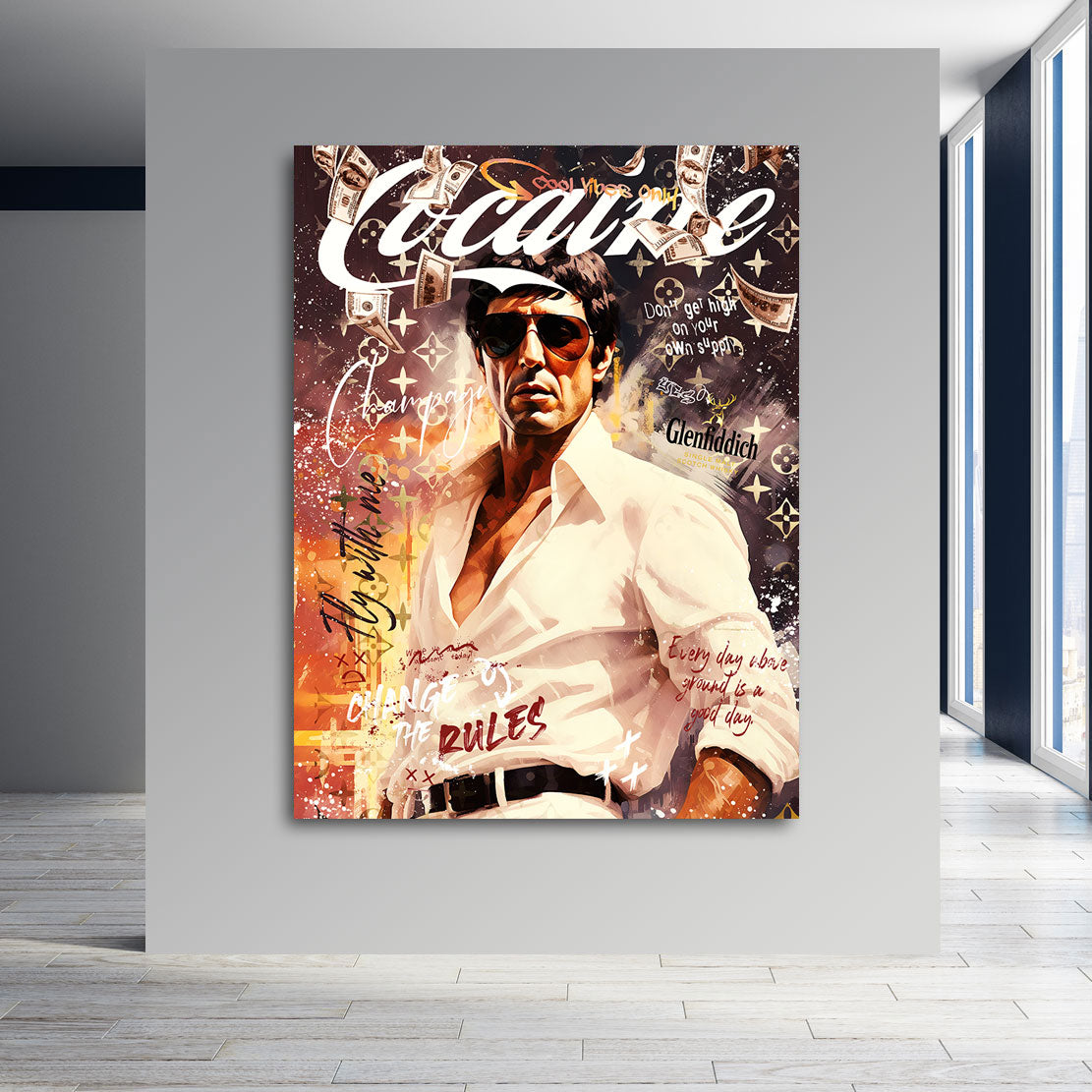Pop Art Wandbild Scarface Cocaine