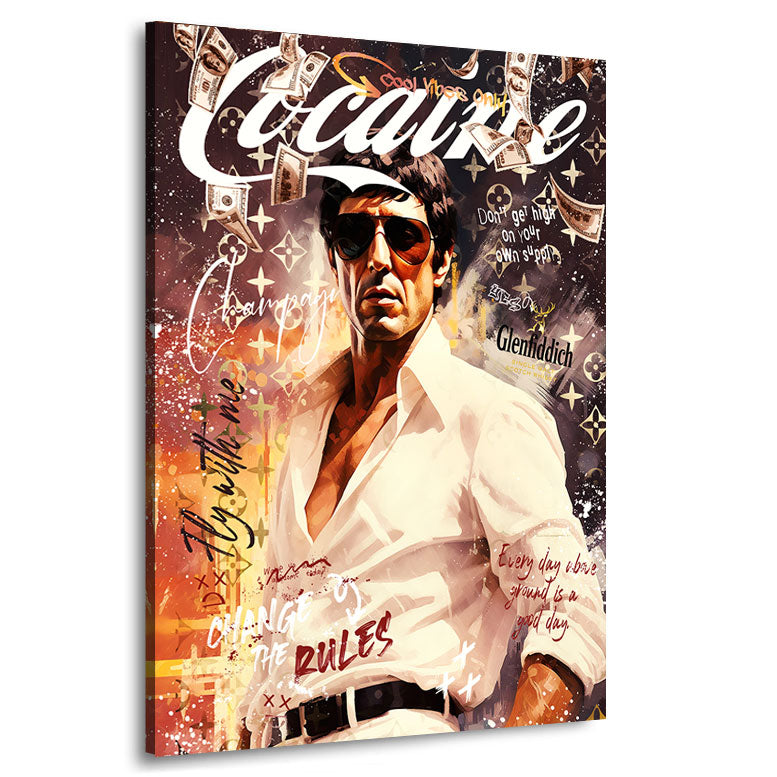 Pop Art Wandbild Scarface Cocaine