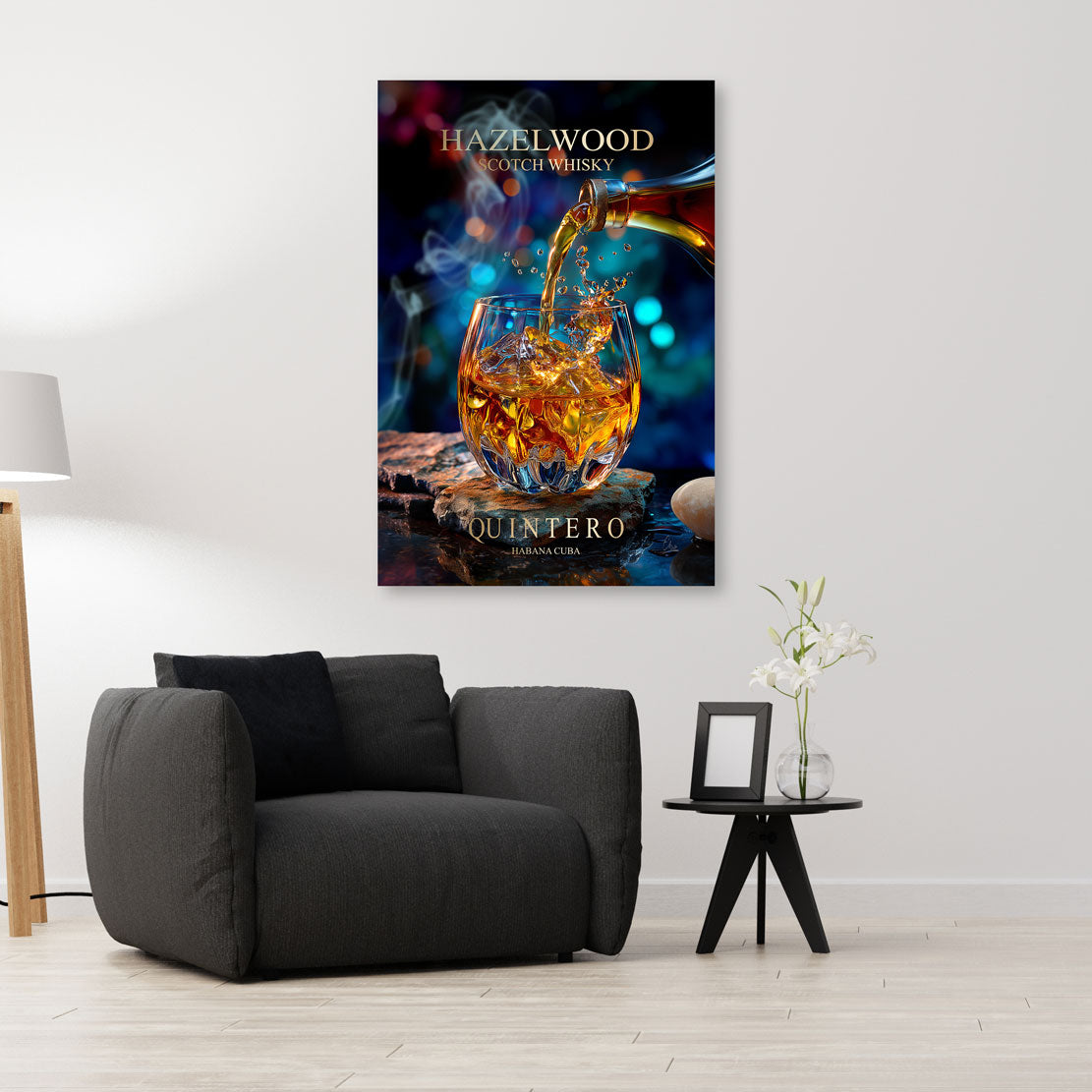 Amber Elegance Whisky Art Wandbild