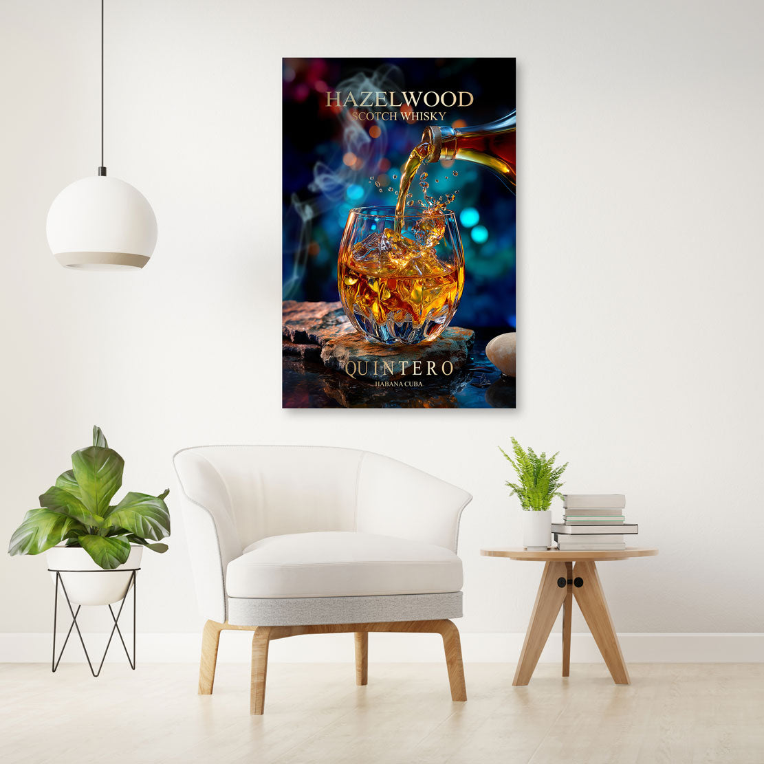 Amber Elegance Whisky Art Wandbild