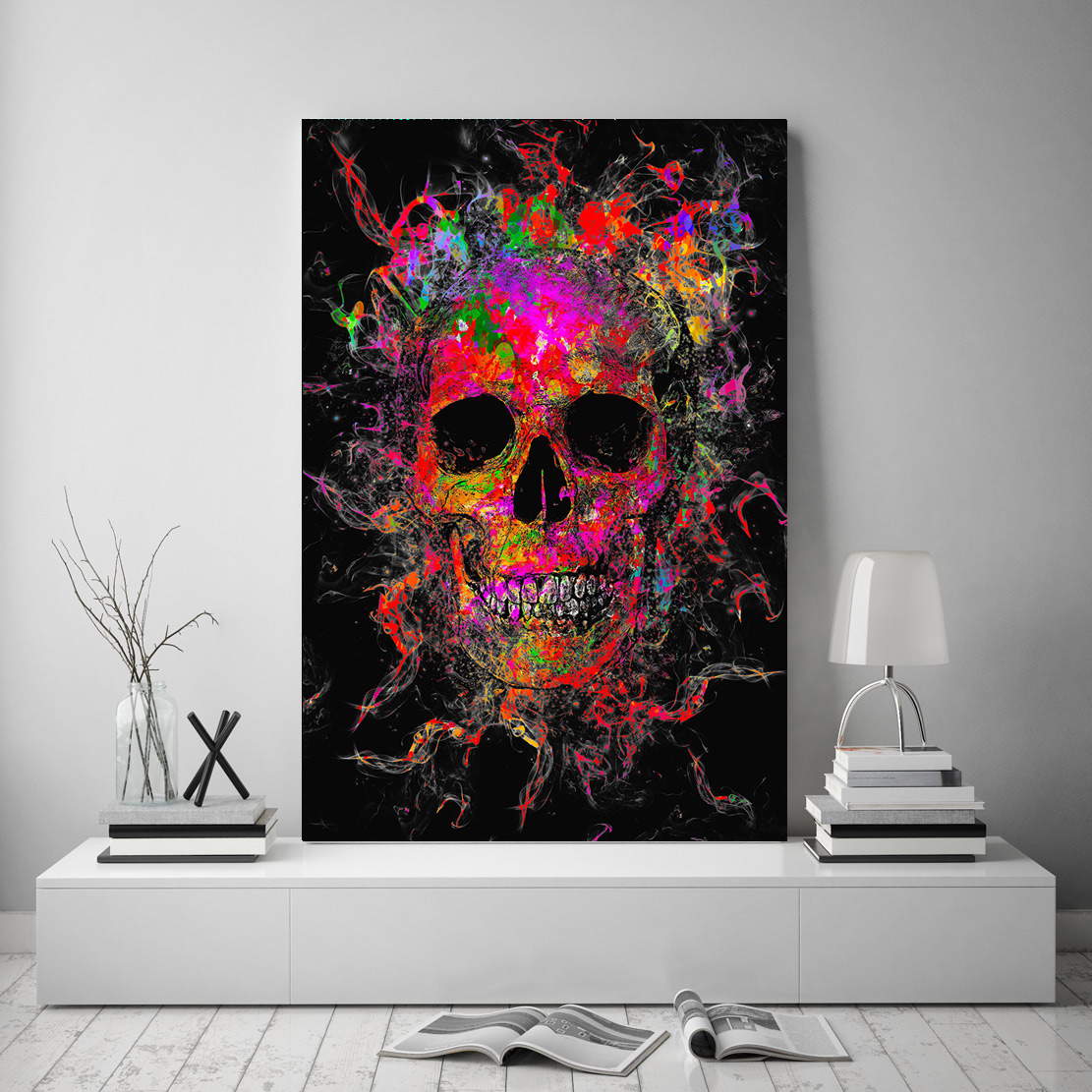 Leinwandbild Totenkopf Pop Art Style