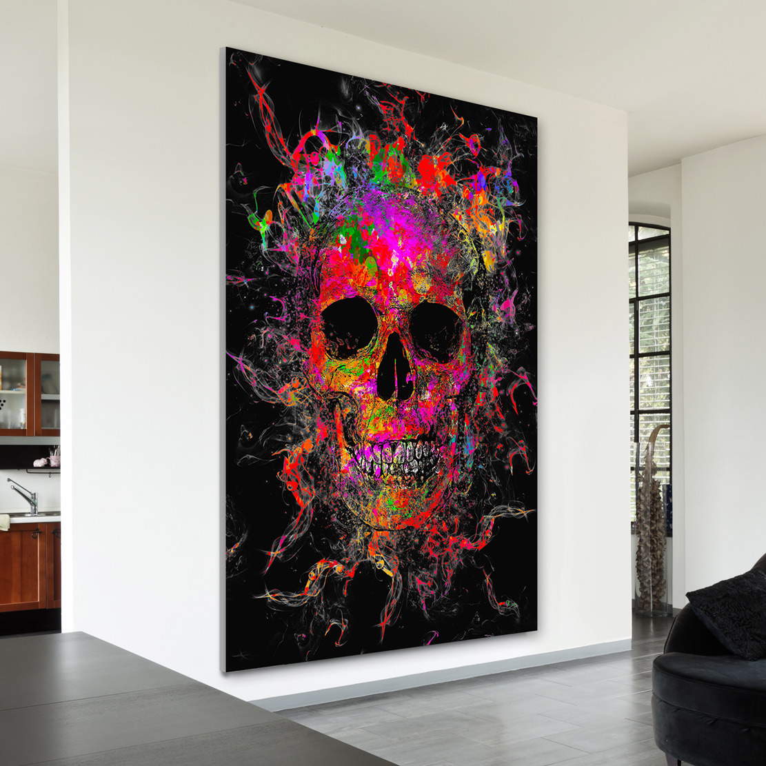 Leinwandbild Totenkopf Pop Art Style