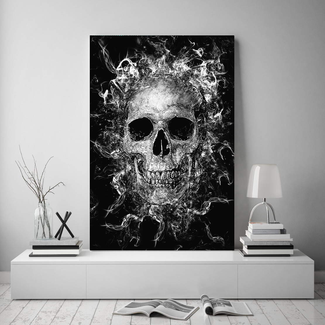 Leinwandbild Totenkopf Dark Style Abstrakt