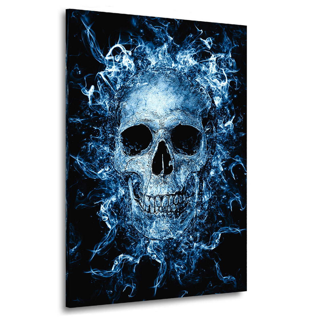 Leinwandbild Totenkopf Blue Style Abstrakt