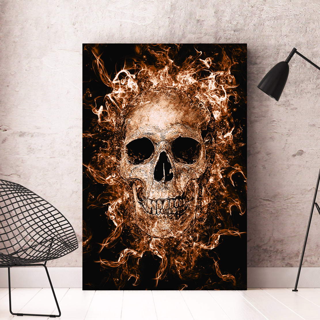Leinwandbild Totenkopf Abstrakt Vintage