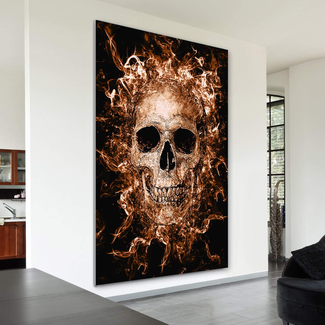 Leinwandbild Totenkopf Abstrakt Vintage