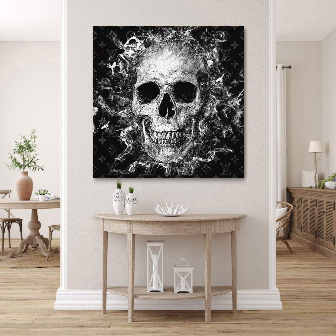 Leinwandbild Vuitton Totenkopf Abstrakt