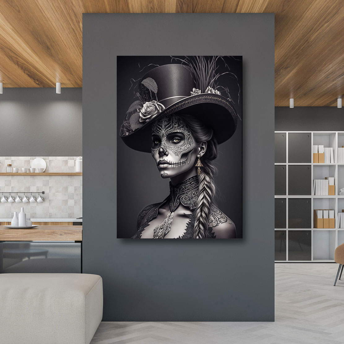Leinwandbild La Catrina Dark Style