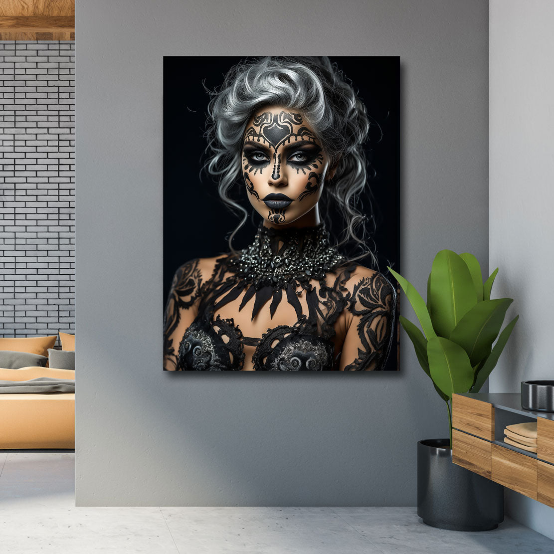 Lifestyle Wandbild La Catrina Dark Style